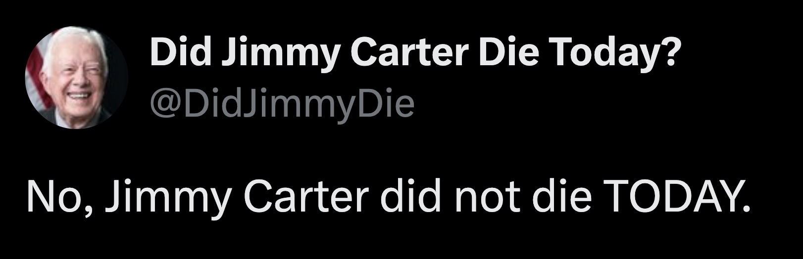 photo caption - Did Jimmy Carter Die Today? No, Jimmy Carter did not die Today.